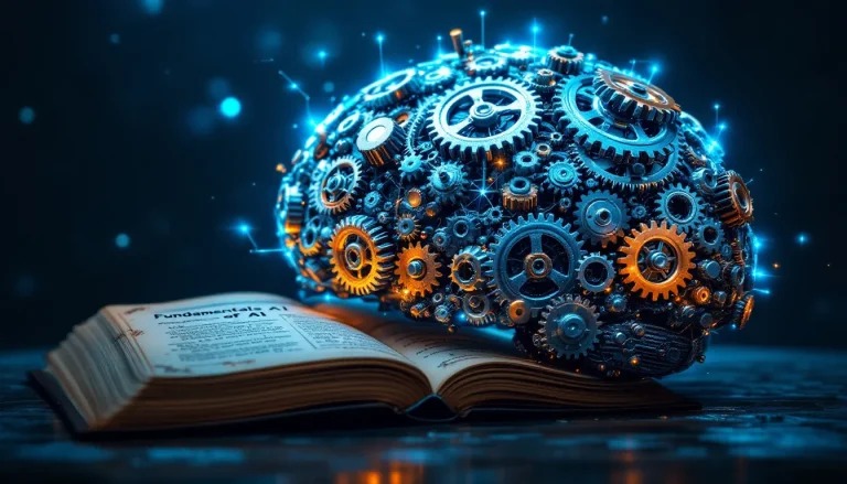 Cerveau mécanique stylisé illustrant le concept d'intelligence artificielle.