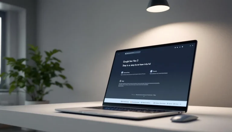 Interface Google Veo 3 avec un design épuré et minimaliste.